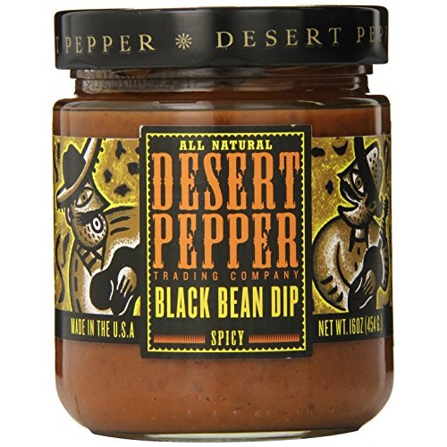 Desert Pepper Trading Company Black Bean Dip, Spicy, 16 Ounce
