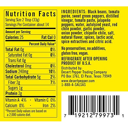 Desert Pepper Trading Company Black Bean Dip, Spicy, 16-Ounce 6