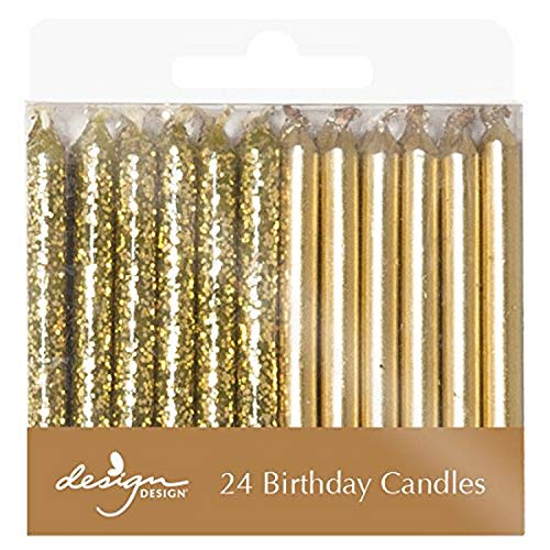 Design Design 756-08010 Metallic Birthday Candles, 1/4 X 2 3/8,