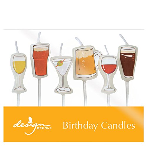 Design Design Beer And Cocktails Birthday Candles, Multicolor