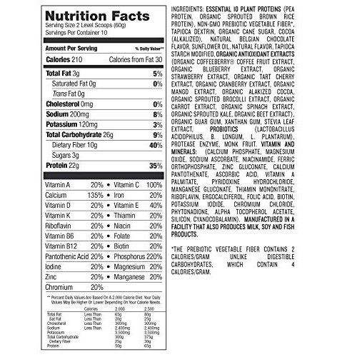 Designer Plant Vegan Meal Replacement Protein Powder, Belgian Ch