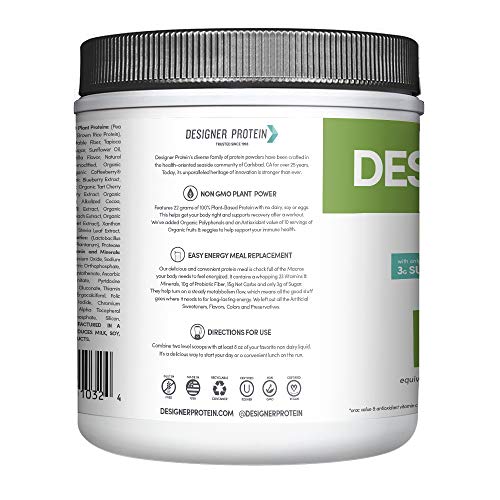 Designer Protein Plant Vegan Meal Replacement Protein Powder, Ma