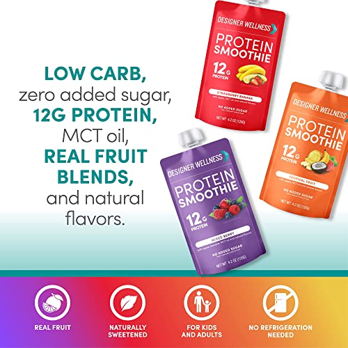 Designer Wellness Protein Smoothie, Real Fruit, 12G Protein, Low