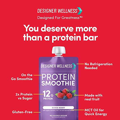Designer Wellness Protein Smoothie, Real Fruit, 12G Protein, Low