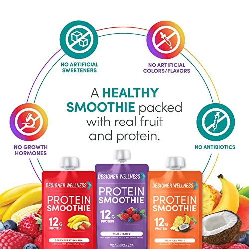 Designer Wellness Protein Smoothie, Real Fruit, 12G Protein, Low