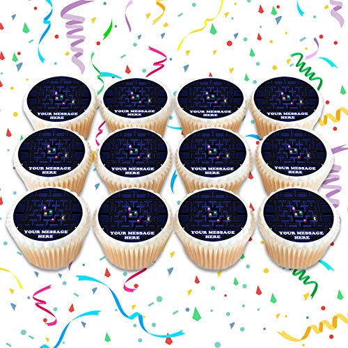 Pac Man Cake Topper Edible Image Personalized Cupcakes Frosting
