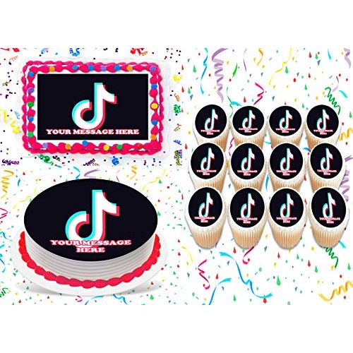 Tiktok Cake Topper Edible Image Personalized Cupcakes Frosting S