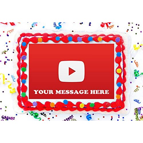 Youtube Cake Topper Edible Image Personalized Cupcakes Frosting