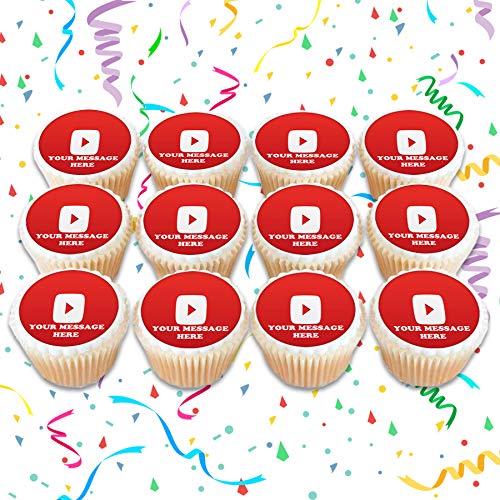 Youtube Cake Topper Edible Image Personalized Cupcakes Frosting