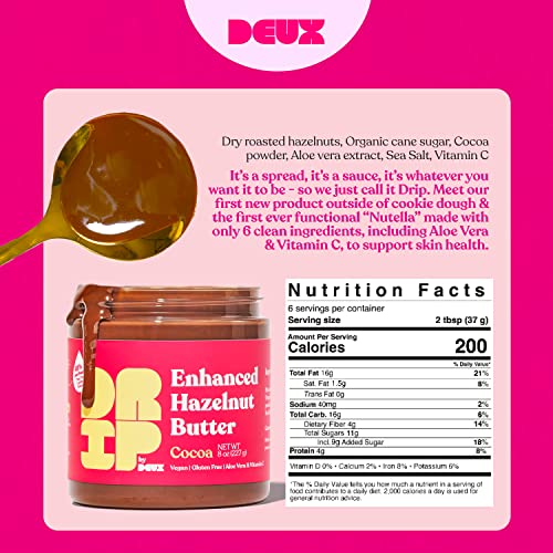 DEUX Vegan Hazelnut Spread - Gluten-Free Hazelnut Chocolate Spre...