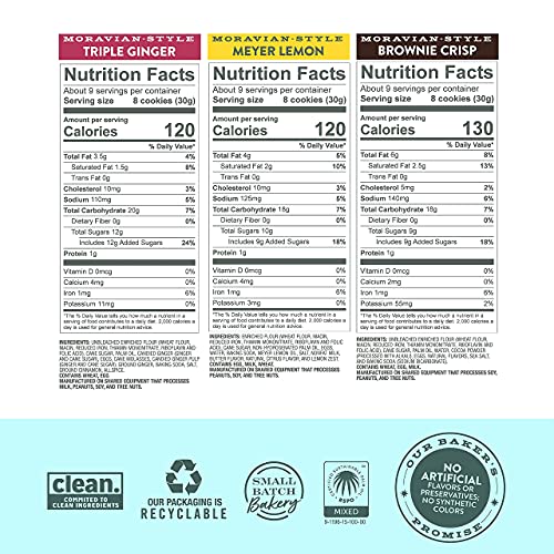Deweys Bakery Meyer Lemon, Brownie Crisp &Amp; Triple Ginger Moravi