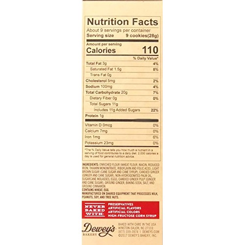 Salem Baking Co. Deweys Moravian Style Ginger Cookie Thins 9 Ou