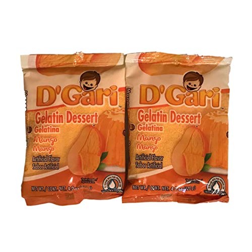 D Gari Pack Of 2 Mango Gelatin 4.2Oz, Prepare With Water, Quick