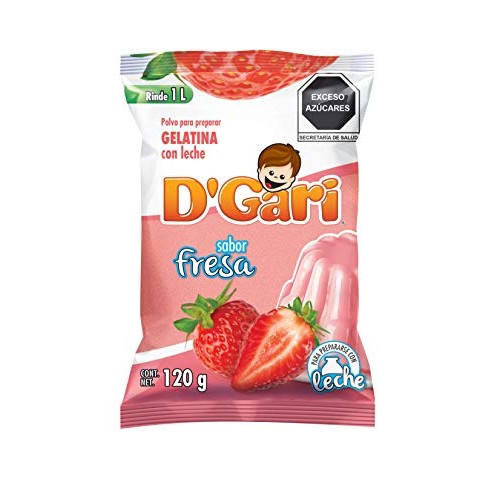 Dgari Gelatin Dessert Strawberry- Dgari Fresa 5 Pack Strawberry