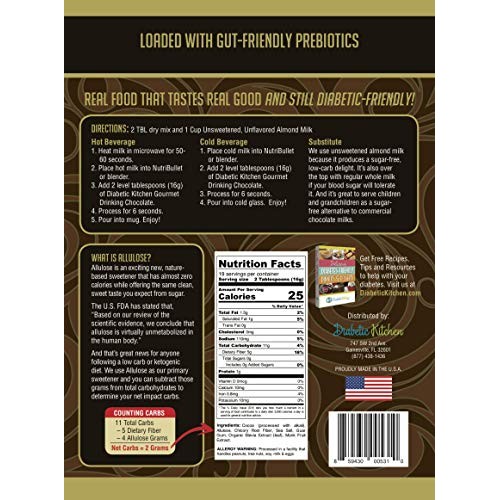 Diabetic Kitchen Gourmet Drinking Chocolate Is Sugar-Free, Keto-