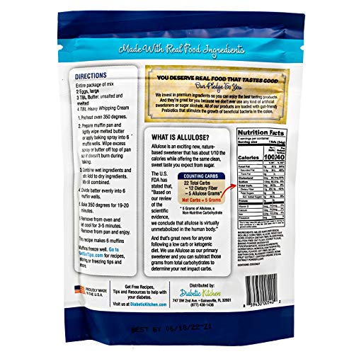 Diabetic Kitchen Low Carb Blueberry Muffin Mix - No Sugar Added ...
