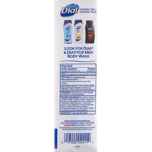 Dial Antibacterial Deodorant Soap, White, 4 Ounce Pack Of 8 Bars