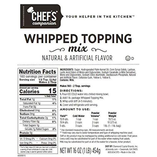 Chefs Companion Whipped Topping Mix, 1 Pound -- 12 per case.