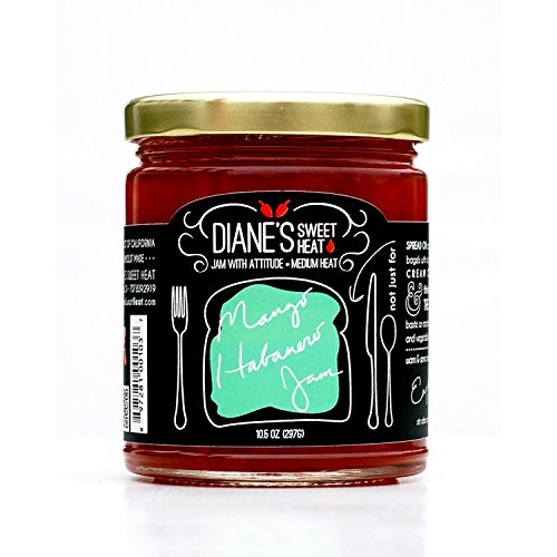 Dianes Sweet Heat Mango Habanero Fruit Jam 10.5 Ounces
