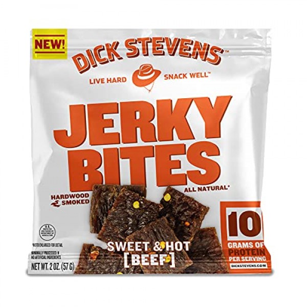 Dick Stevens Hardwood Smoked Beef Jerky Bites Snack Food, Paleo,...