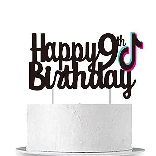 Music 9Hapy Birthday Cake Topper For 9 Years Old Birthday Party