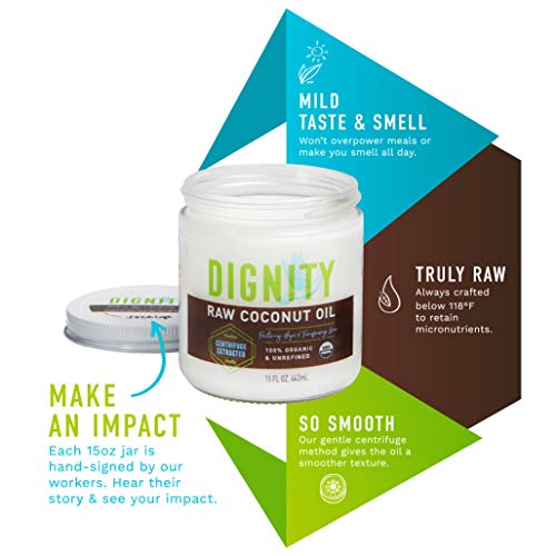 Dignity Coconuts Organic Virgin Coconut Oil, Centrifuge Raw, 4Oz