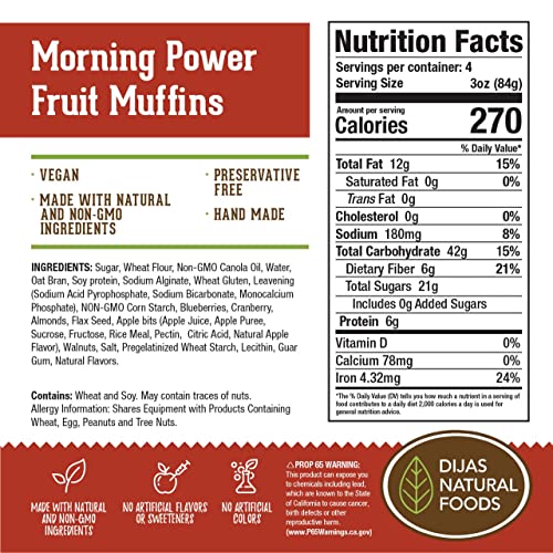DIJAS Natural Foods Vegan 16ct Muffins 100% Plant-based, non-GMO...