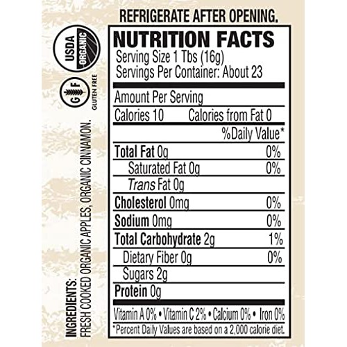 Dillman Farm Organic No Sugar Added Apple Butter, 13Oz Pack Of 6