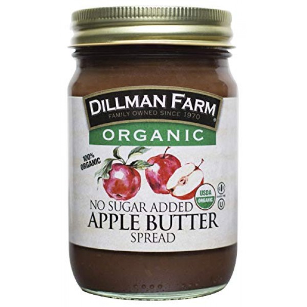 Dillman Farm Organic No Sugar Added Apple Butter, 13Oz Pack Of 6
