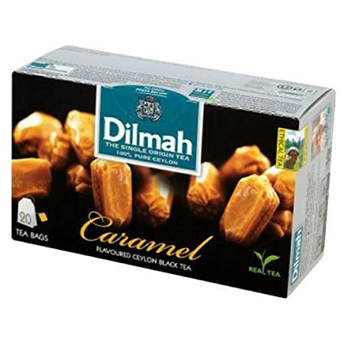 Dilmah Caramel Flavored Ceylon Black Tea - 20 Tea Bags X 6 Pack