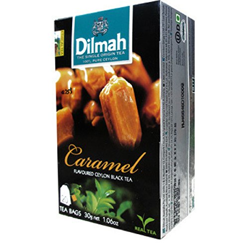 Dilmah Caramel Flavored Ceylon Black Tea - 20 Tea Bags X 6 Pack