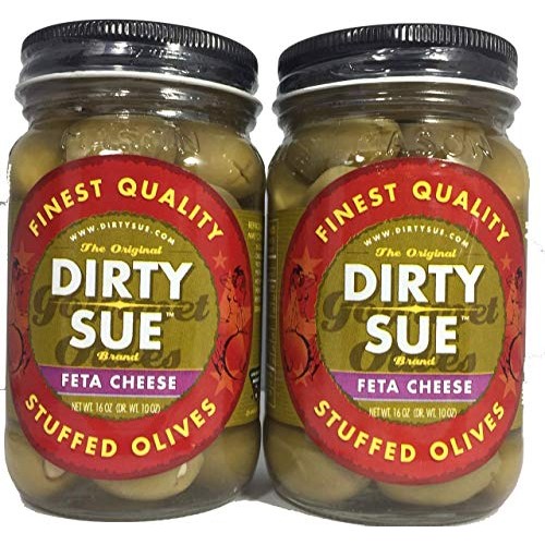 Dirty Sue Stuffed Olives And Onions - Set Of 2 16 Oz Jars Feta