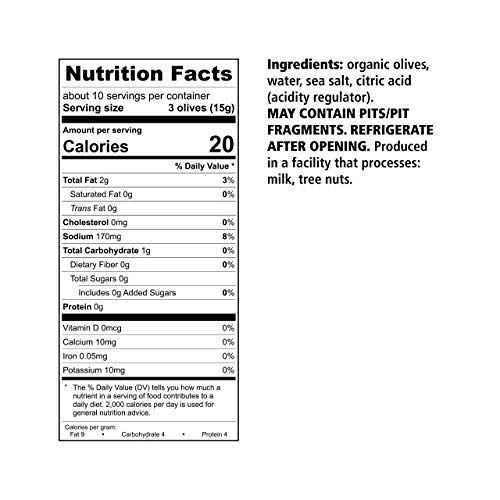 Divina Pitted Organic Green Olives - 5.3 Ounces