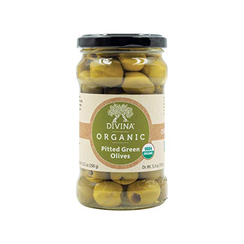 Divina Pitted Organic Green Olives - 5.3 Ounces