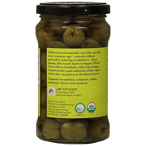 Divina Organic Pitted Green Olives, 5.3 Oz