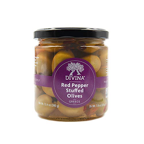 Divina Sweet Pepper Stuffed Olives, 7.8 Oz.