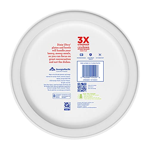 Dixie Ultra-15420 Paper Plates, 10 1/6 Dinner Size Printed Disp