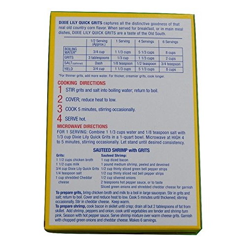 Dixie Lily Enriched White Corn Quick Grits 16-Ounce Box Pack Of 2