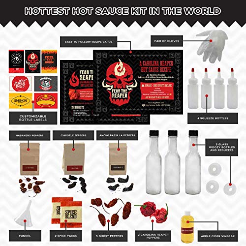 The Carolina Reaper Hot Sauce Kit Gift Set, Make Your Own 7,000,