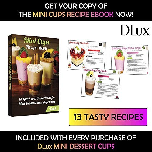 DLux 36 x 5 oz Mini Dessert Cups with Spoons, Hexa Swirl - Clear...