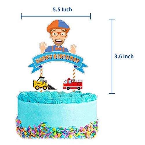 Blippi Cake Topper,Blippi Party Favor Supplies Themed Happy Birt