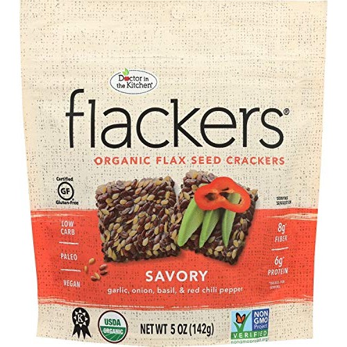 Doctor In The Kitchen, Flackers Organic Flax Seed Crackers, Savo