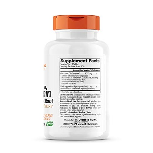 Curcumin from Turmeric Root with Curcumin C3 & BioPerine 1000mg ...