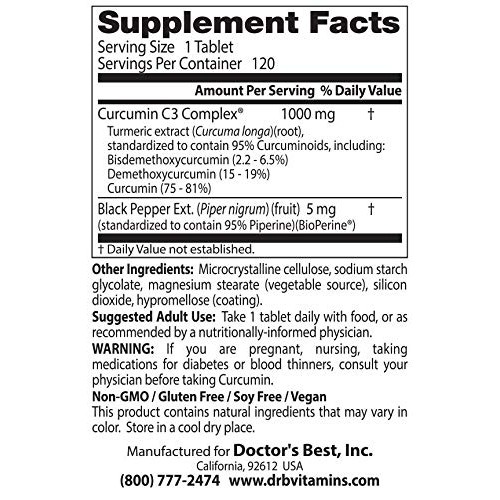 Curcumin from Turmeric Root with Curcumin C3 & BioPerine 1000mg ...
