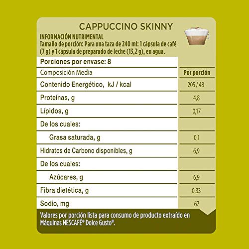 Nescafe Dolce Gusto Coffee Capsules, Skinny Cappuccino, 48 Sing