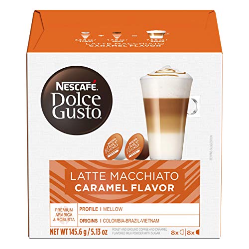 Nescafe Dolce Gusto Coffee Pods, Caramel Macchiato, 16 Capsules,