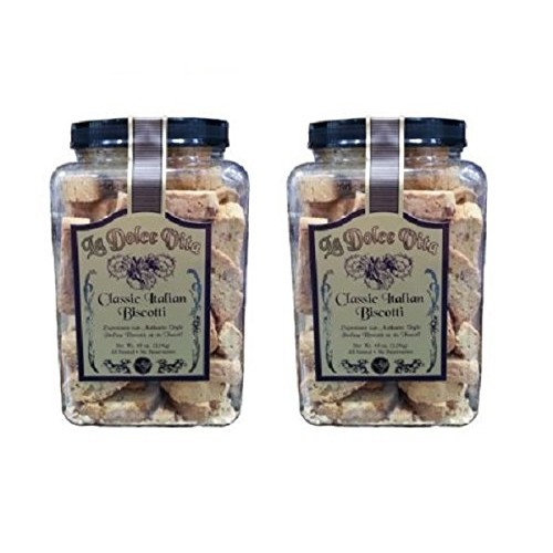 La Dolce Vita Classic Italian Biscotti: 2 Jars Of 40 Oz