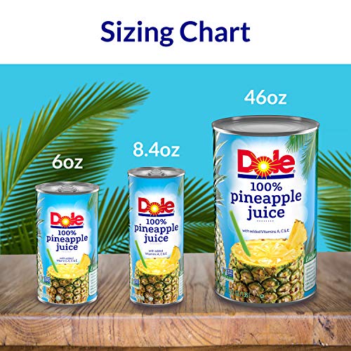 Dole 100% Juice, Pineapple, 46 Ounce Cans Pack Of 6