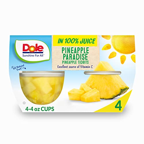 Dole, Pineapple Tidbits In Juice, 16 Oz, Pack Of 4