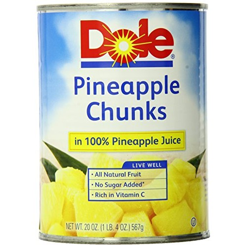 Dole Pineapple Chunks, 20 Ounce Pack Of 6